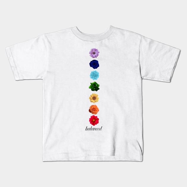 Seven Chakaras flower Art Kids T-Shirt by THE WANDER KEY